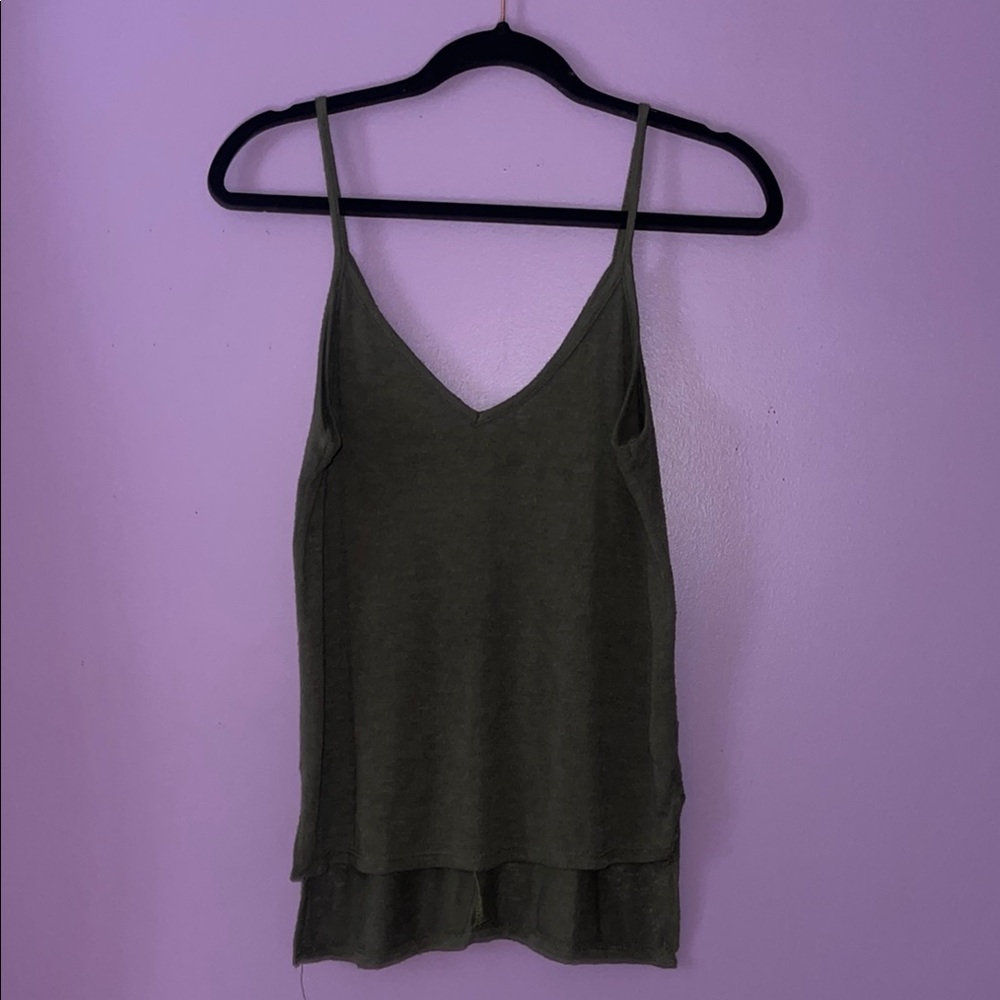 Charlotte Russe Gray Asymmetrical Tiered Camisole